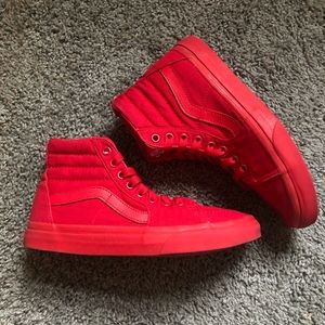 Vans Mono Red Canvas Sk8-Hi